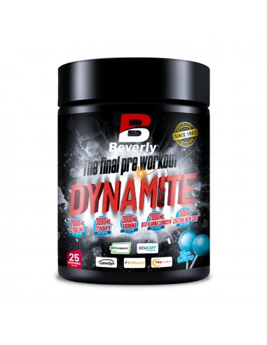 DYNAMITE  Pré-treino com Beta Alanina  375gr 25 Porções Sabor a Blue Lollipop 